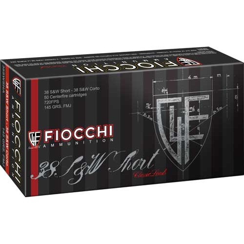 FIOCCHI 38 S&W SHORT 145GR FMJ